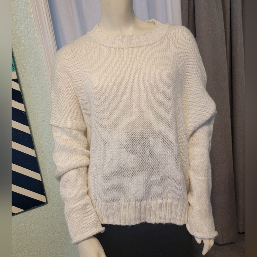 WOODEN SHIPS Paola Buendia Womens Mohair‎ Wool Acrylic  Knit Sweater Indonesia L